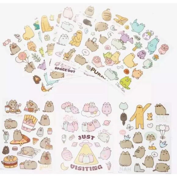 PUSHEEN THE CAT STICKER VARIETY PACK 100+ Stickers - New Journaling Decorating - Picture 1 of 3
